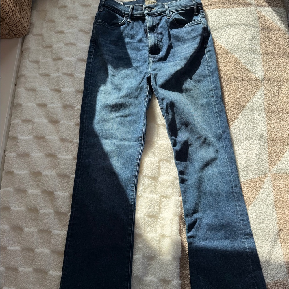 MOTHER Dark Blue Straight Leg Jeans